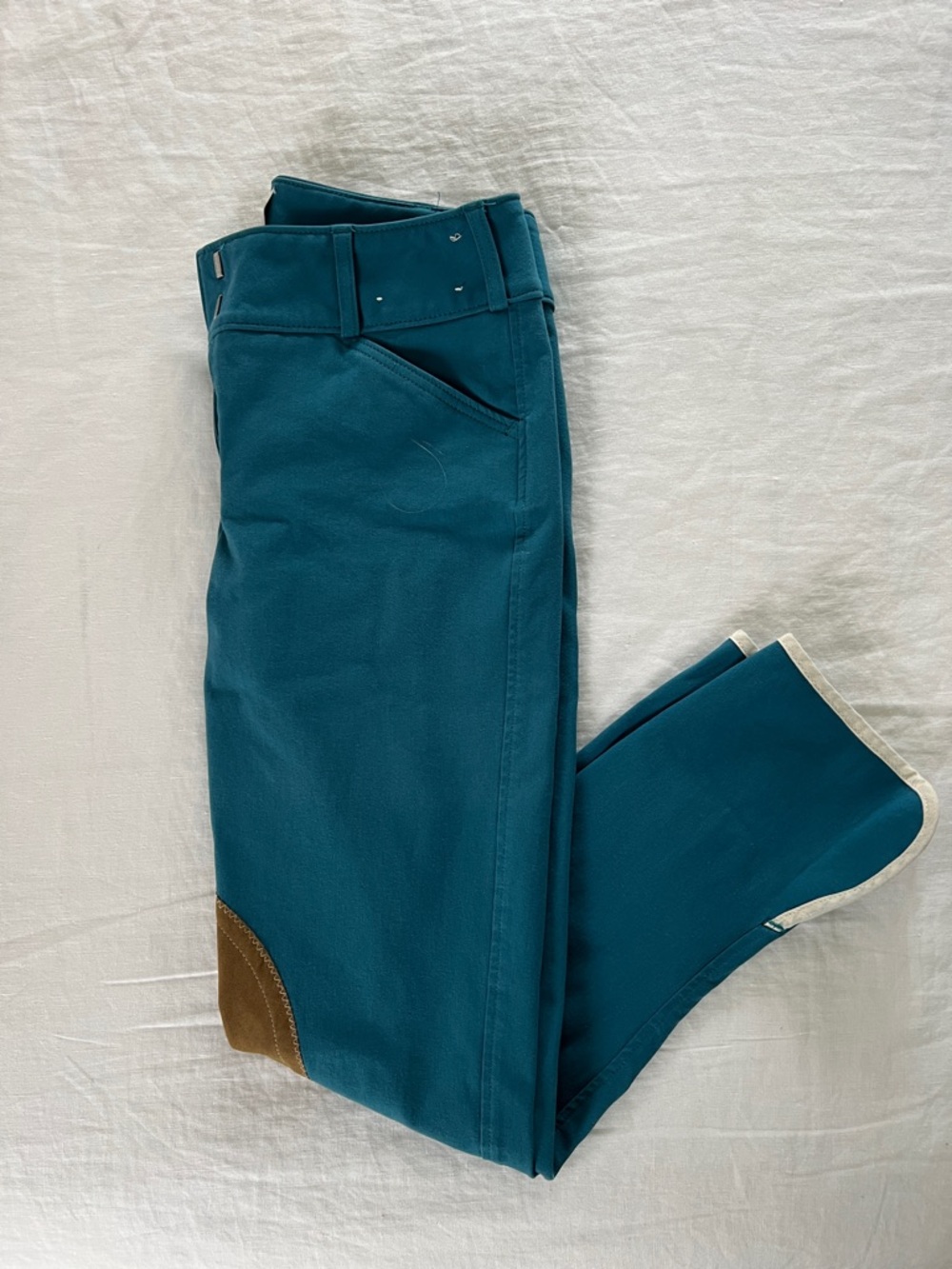 The Tailored Sportsman LR FZ breeches with tan Patch 26R